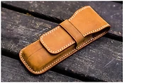 Étui pour stylo Galen Leather Co., série Leather Flap Pen Case (2) Brun Crazy Horse