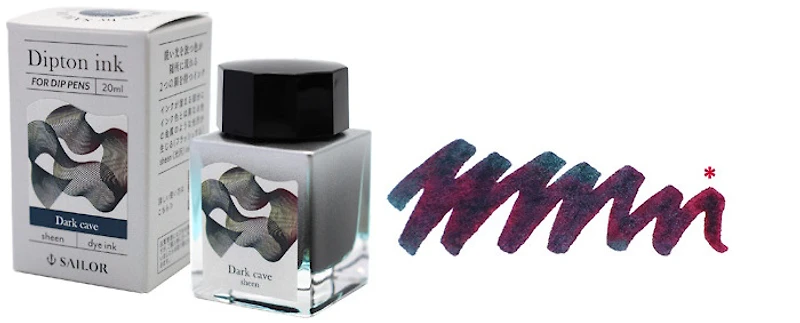 Bouteille d'encre Sailor Dipton, série Inks & Dip Pens Encre Dark Cave - 20ml