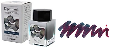 Bouteille d'encre Sailor Dipton, série Inks & Dip Pens Encre Dark Cave - 20ml 