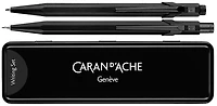 Ensemble stylo bille & porte mine Caran d'Ache, série 849 Black Code