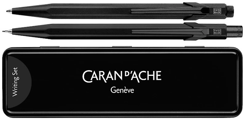 Caran d'Ache Ballpoint pen & mechanical pencil set, 849 Black Code series (0.7mm)