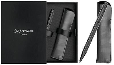 Caran d'Ache Ballpoint pen & pouch set, Ecridor Black Lines series 