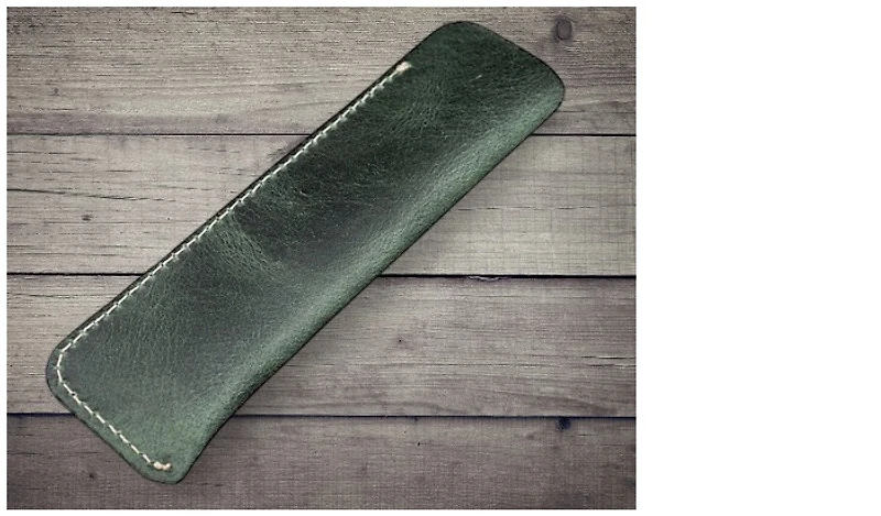 Étui pour stylo Galen Leather Co., série Leather Single Pen Sleeve Vert forêt Crazy Horse