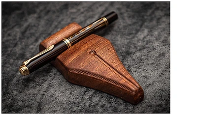 Galen Leather Co. Pen stand, Desk Accessories series Mahogany wood (The Nib Rest)