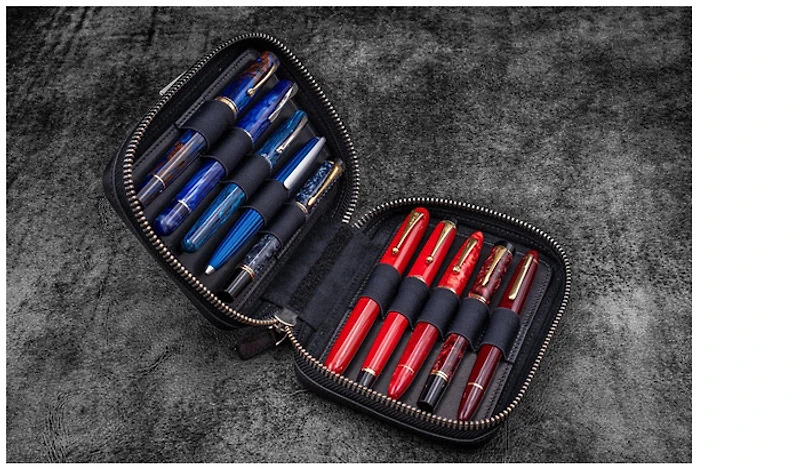 tui pour stylo Galen Leather Co., série Expansi-Pouch Leather Wide 10 Slots