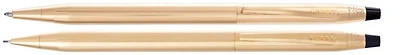 Cross ballpoint pen & mechanical pencil (0.7mm) set, Classic Century series 23kt gold