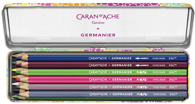 Ensemble de crayons de couleur Caran d'Ache, série Germanier Les Fulgureuses SE (Boîte de 13)