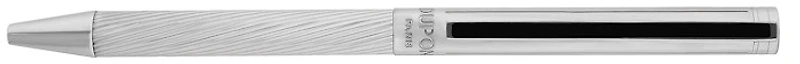 Stylo bille Dupont, S.T., série Classique Palladium guilloché diagonale /Noir