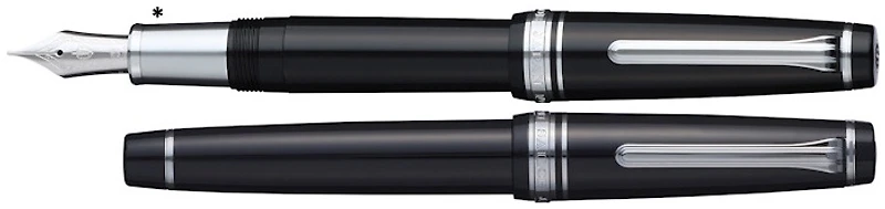 Sailor Fountain pen, Pro Gear Ginza Silver LE series Black CT (Standard-21kt nib-Matte grip)