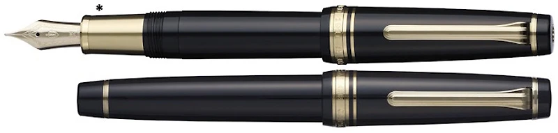 Sailor Fountain pen, Pro Gear Roppongi Gold LE series Black GT (Standard-21kt nib-Matte grip)