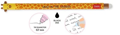 Legami Gel Pen, Erasable Gel Pen series Black ink (Giraffe)