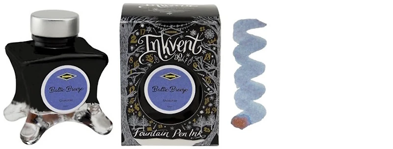 Bouteille d'encre Diamine, série Inkvent Black Edition Encre Baltic Breeze (50ml)