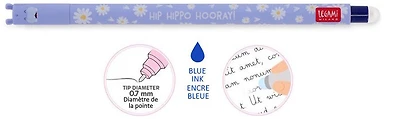 Legami gel pen, Erasable Gel Pen series Blue ink (Hippopotamus)