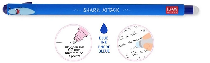 Legami gel pen, Erasable Gel Pen series Blue ink (Shark)