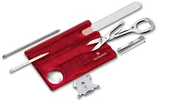 Carte multifonction Victorinox, série Swiss Card Nailcare Rouge translucide