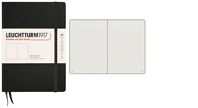 Carnet de notes Leuchtturm1917, série Notebook Medium (A5) Noir (Uni, 145mm x 210mm)
