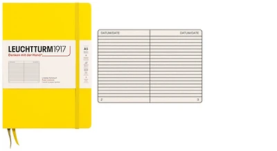 Carnet de notes Leuchtturm1917, série Notebook Medium (A5) Citron (Ligné, 145mm x 210mm)