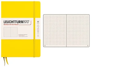 Carnet de notes Leuchtturm1917, série Notebook Medium (A5) Citron (Pointillé, 145mm x 210mm)