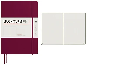 Carnet de notes Leuchtturm1917, série Notebook Medium (A5) Port rouge (Uni, 145mm x 210mm)