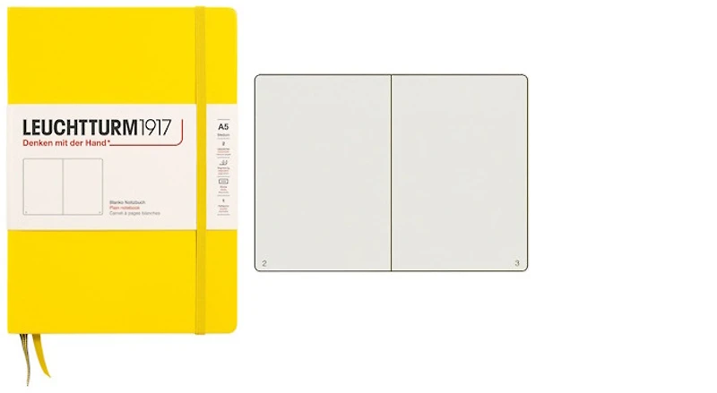 Carnet de notes Leuchtturm1917, série Notebook Medium (A5) Citron (Uni, 145mm x 210mm)
