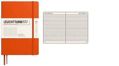 Carnet de notes Leuchtturm1917, série Notebook Medium (A5) Citrouille (Ligné, 145mm x 210mm)