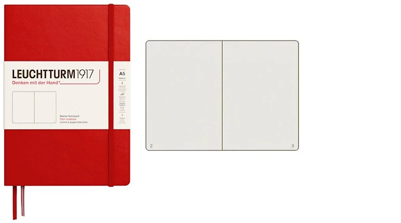 Carnet de notes Leuchtturm1917, série Notebook Medium (A5) Cerise (Uni, 145mm x 210mm)