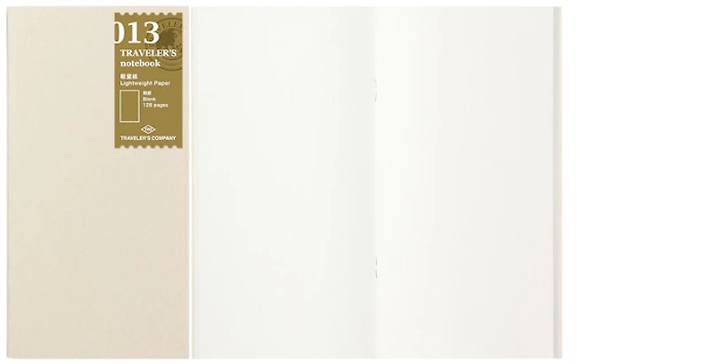 Traveler's Company Notebook refill, Notebook Refill series White (Lightweight paper, Plain, 110mm x 210mm)
