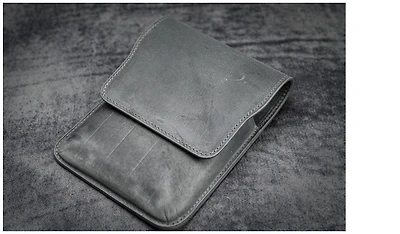 Étui pour stylo Galen Leather Co., série Leather Flap Pen Case (5) Fumée Crazy Horse