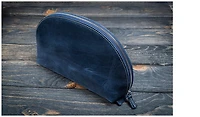 Étui Galen Leather Co., série Leather Lunar Makeup / Toiletry Bag Bleu Marine Crazy Horse