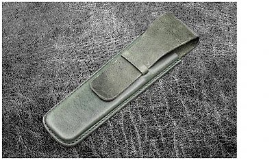 Étui pour stylo Galen Leather Co., série Vintage Slim Leather Single Pen Sleeve Vert Forêt Crazy Horse  