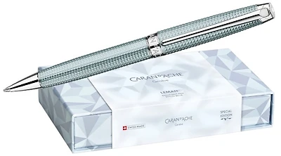 Stylo bille Caran d'Ache, série Léman Alpine Frost SE Bleu polaire