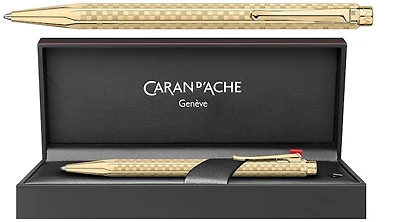 Caran d'Ache Ballpoint pen, Ecridor Damier series Yellow gold