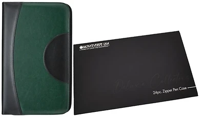 Étui pour stylo Monteverde, série Deluxe Collectors Vert/Noir (pour 24 stylos)