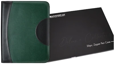 Étui pour stylo Monteverde, série Deluxe Collectors Vert/Noir (pour 36 stylos)