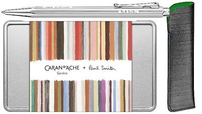 Caran d'Ache Ballpoint pen & pouch set, Ecridor Paul Smith 5th Special Edition series Platinum  