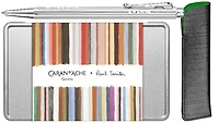 Caran d'Ache Ballpoint pen & pouch set, Ecridor Paul Smith 5th Special Edition series Platinum  