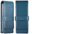 DiLoro Pen pouch, Leather Pen Holder (Triple) series Sololio blue   