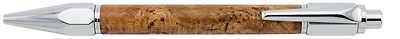 Ecowoodturner Ballpoint pen, Facet-Grip Click series Brown #11