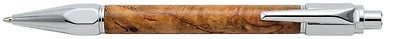 Ecowoodturner Ballpoint pen, Facet-Grip Click series Brown #14