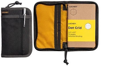 Lochby Notebook, Pocket Journal series Charcoal - Gold (Bumblebee)