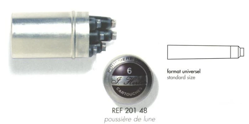 Cartouche d'encre J.Herbin , série La Perle des Encres Encre Violet (Poussière de lune)