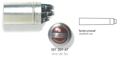 Cartouche d'encre J.Herbin , série La Perle des Encres Encre brune (Terre de feu)