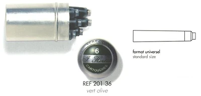 Cartouche d'encre J.Herbin , série La Perle des Encres Encre verte (Vert olive)