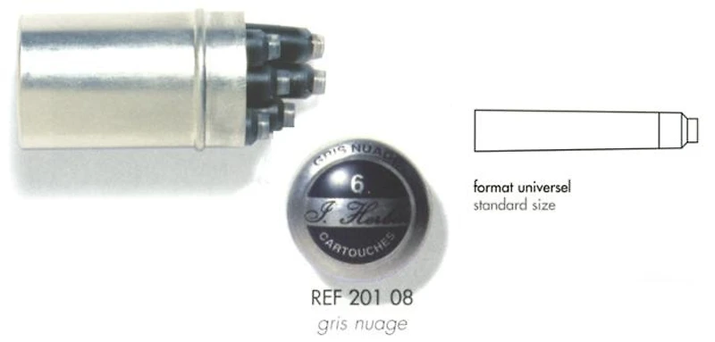 Cartouche d'encre J.Herbin , série La Perle des Encres Encre grise (Gris nuage)