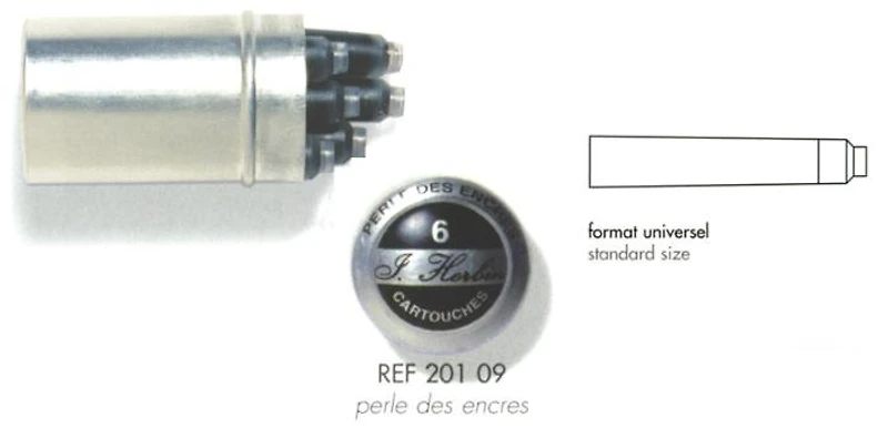 Cartouche d'encre J.Herbin , série La Perle des Encres Encre noir (Noir)