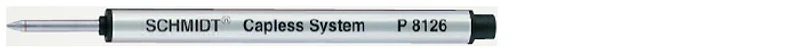 Recharge bille roulante Schmidt, série Capless System Encre noir (P8126)