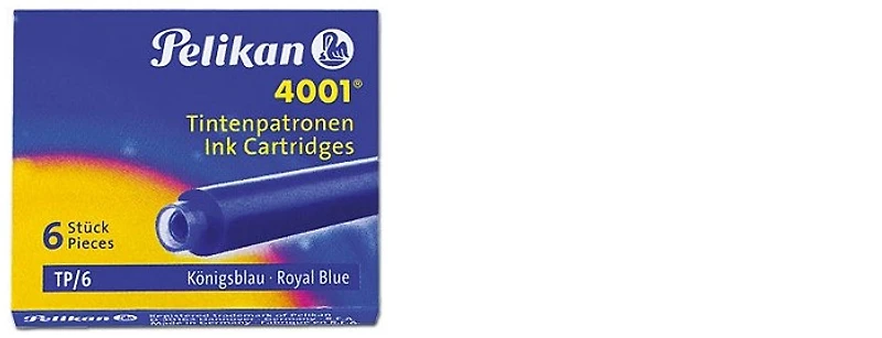 Cartouche d'encre Pelikan, série Recharge & encre Encre bleu royale (Courte)