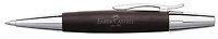Stylo bille Faber-Castell, série E-motion Wood/Chrome Brun foncé