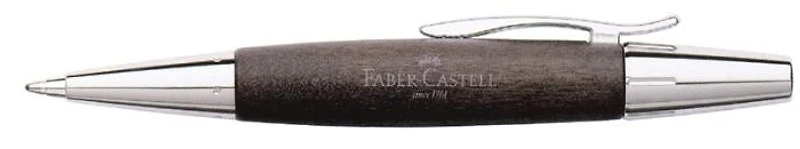 Stylo bille Faber-Castell, série E-motion Wood/Chrome Noir
