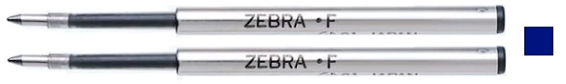Recharge stylo Zebra, série Recharge & encre Encre bleue (Paquet de 2) - Style F